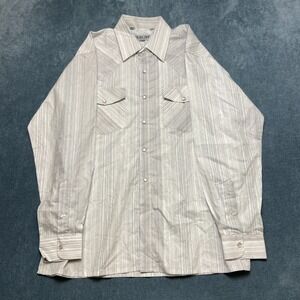 Vintage Desire Collection Western Shirt Mens Medium Multicolor Stripe Pearl Snap